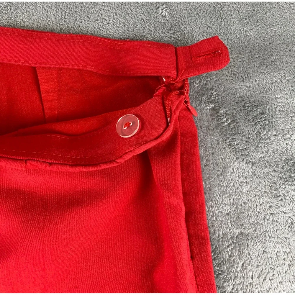 Style Co Petite Red Stretch Straight Leg Pants Women's Size 10P‎